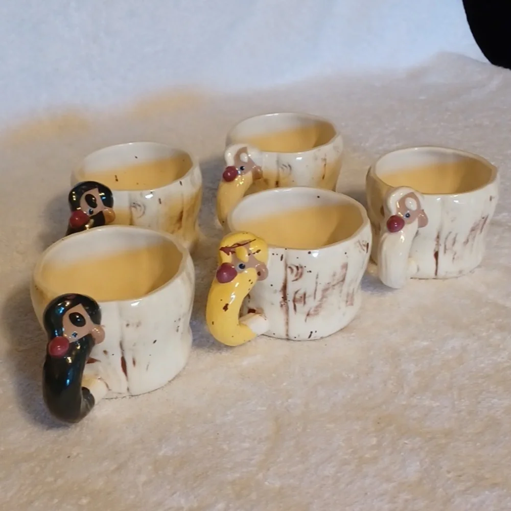 Twin Winton hillbilly Pasadena mugs vintage ceramic mugs set of 5